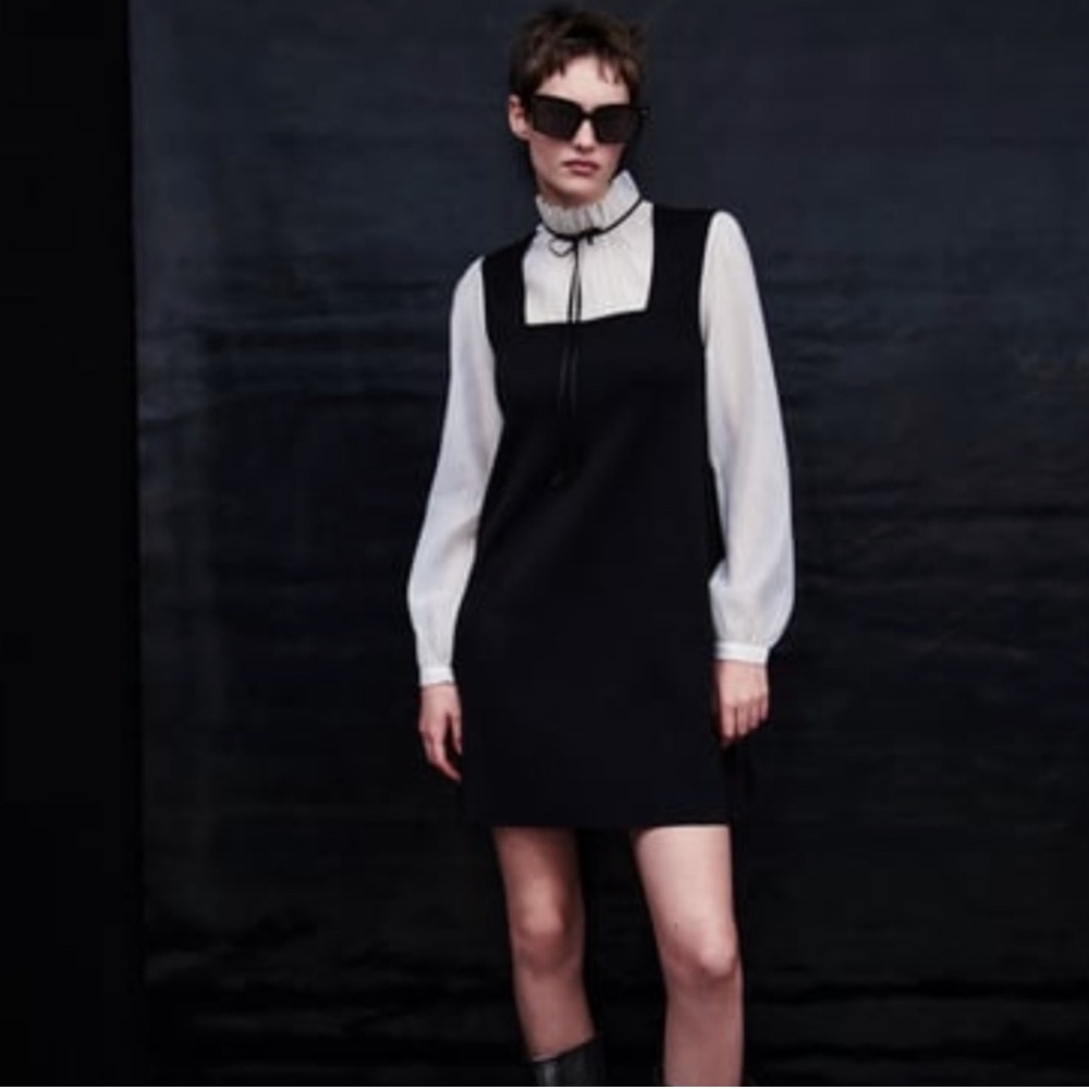 Anthropologie Black and White Mini Dress